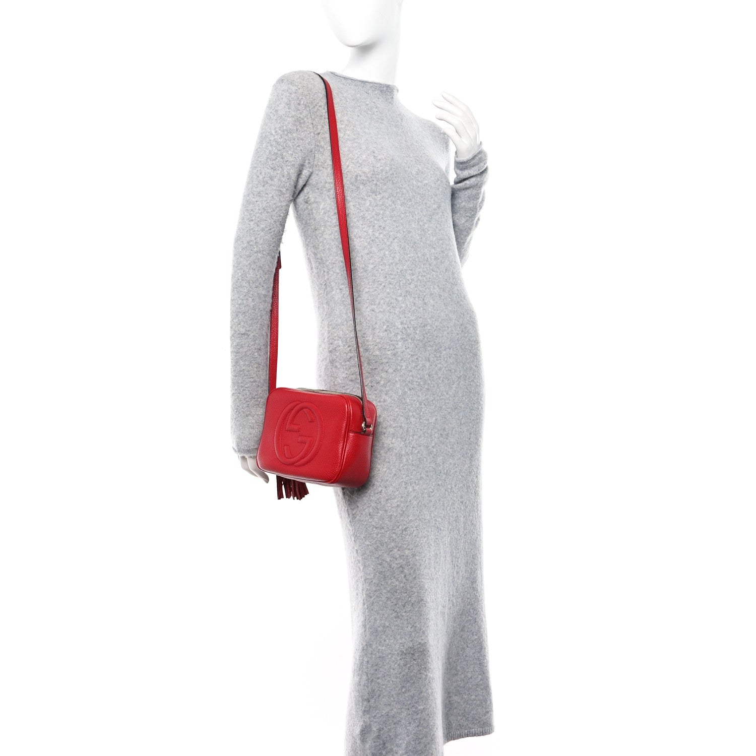 Gucci Pebbled Calfskin Small Soho Disco Bag Tabasco Red 2 of 11