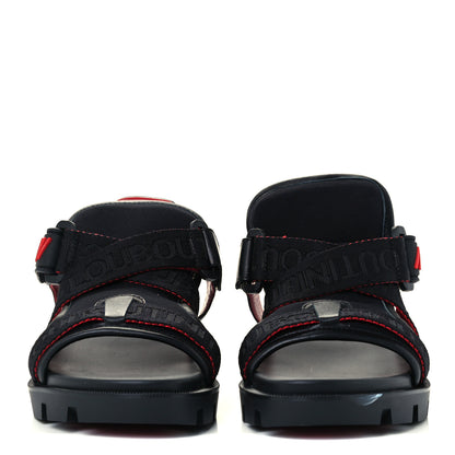 Christian Louboutin Calfskin Velcrissimo Flat Sandals 35.5 Black 3 of 12