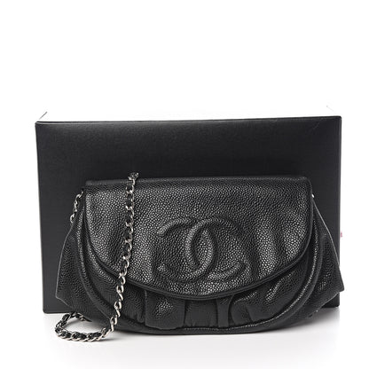 Chanel Caviar Half Moon Wallet On Chain WOC Black 10 of 10