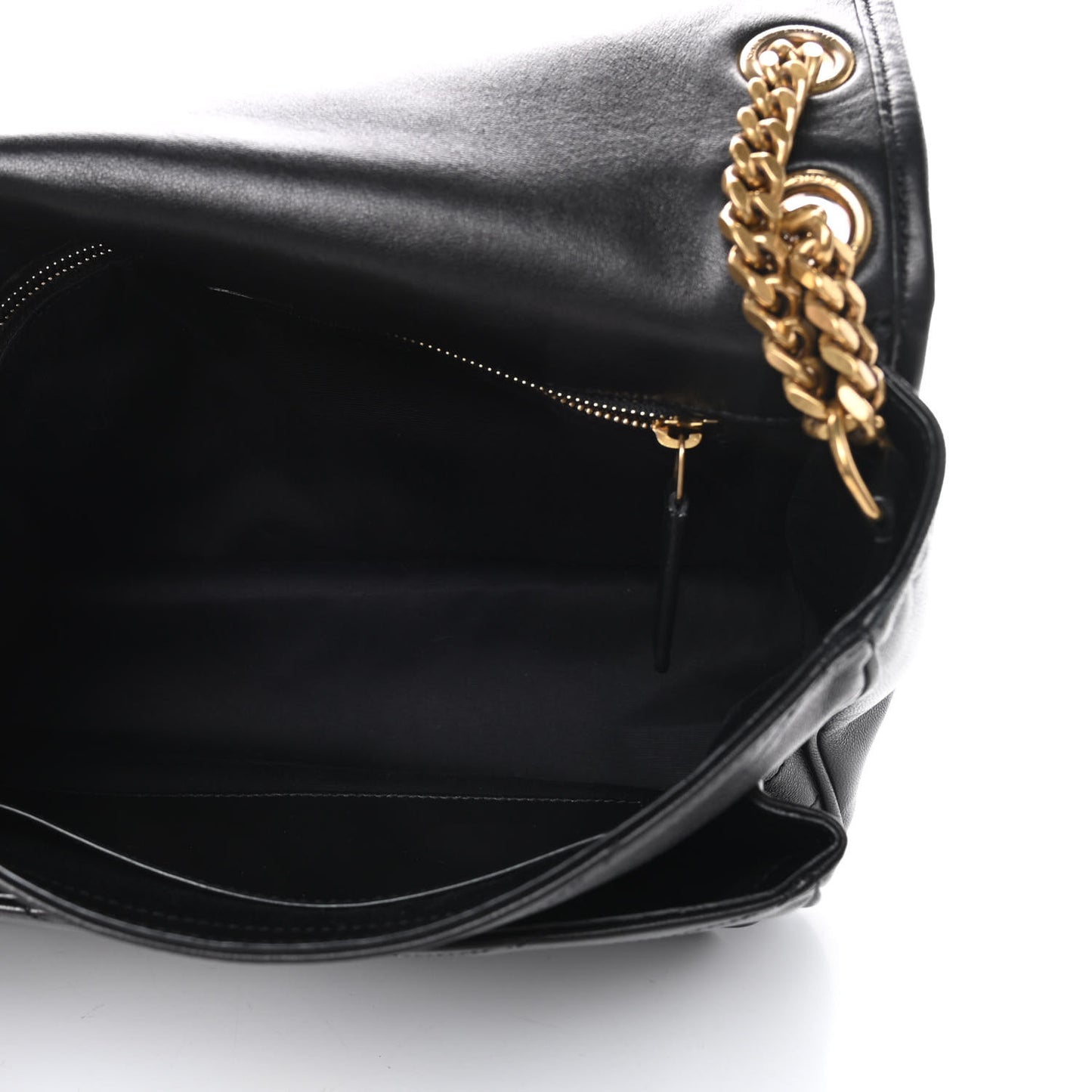Lambskin Matelasse Monogram Medium Niki Chain Satchel Black
