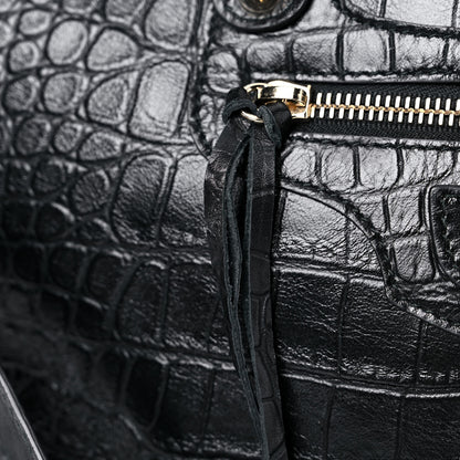 Balenciaga Calfskin Crocodile Embossed Classic Hardware City Black 13 of 13
