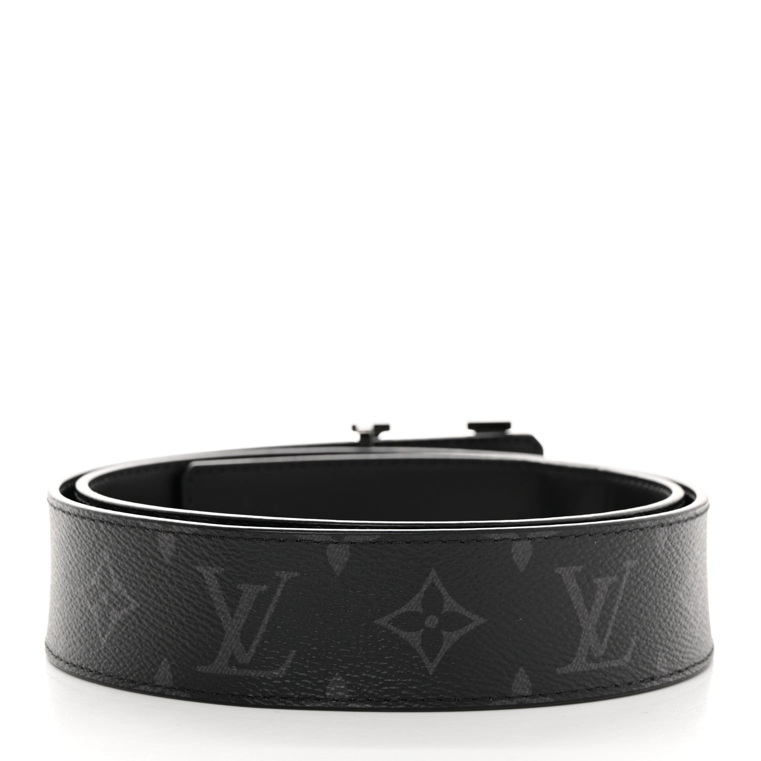 Louis Vuitton Monogram Eclipse Taigarama 40mm LV Initiales Reversible Belt 90 36 Black 2 of 7