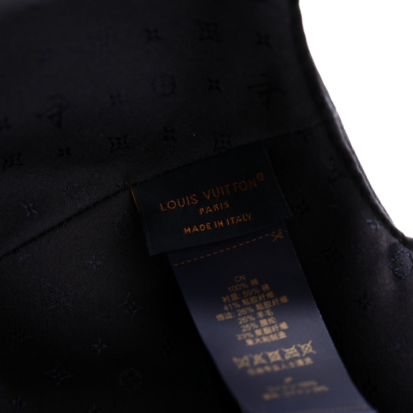 Cotton LV Signature Cap M Bleu Marine