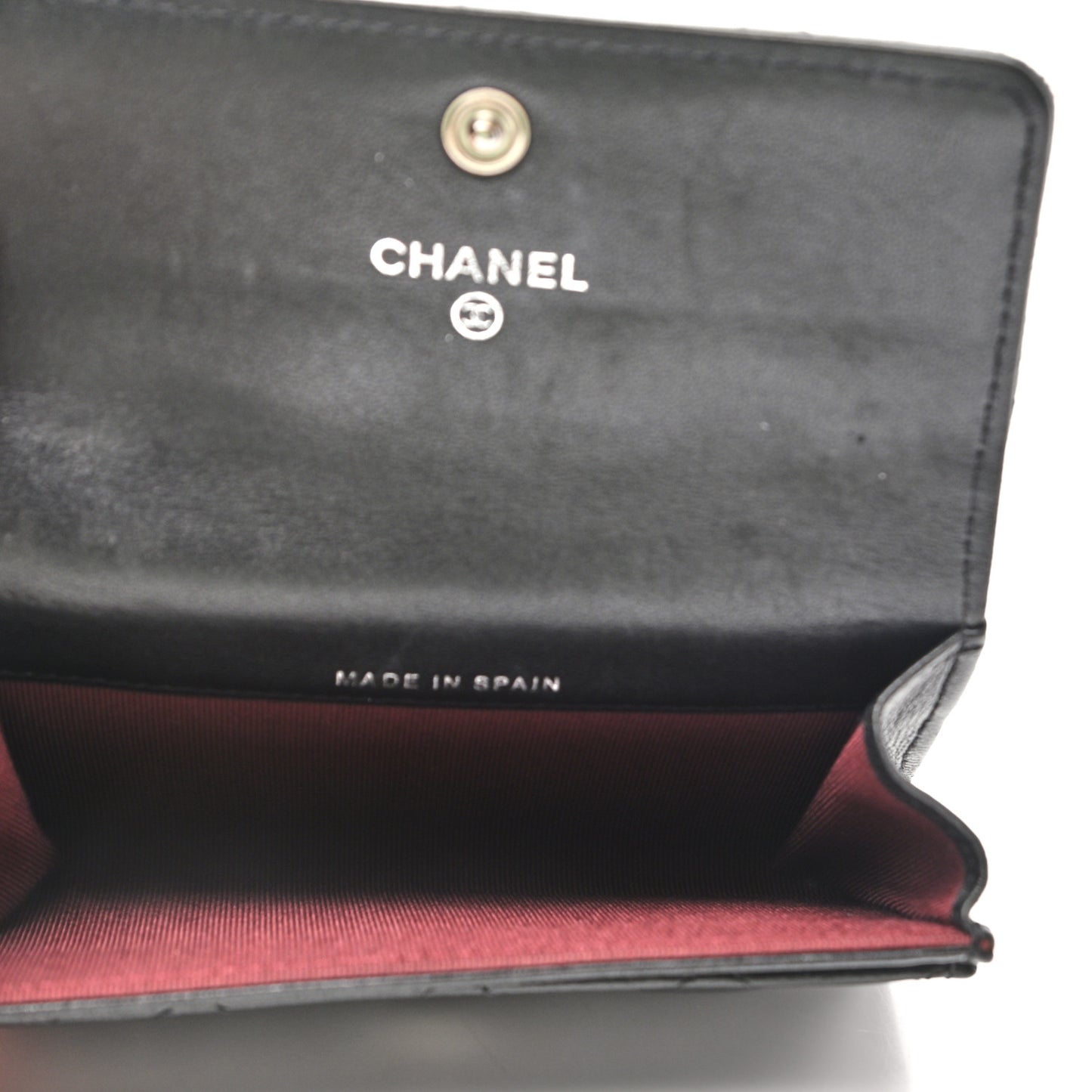 Lambskin Quilted Flap Card Holder Wallet Black