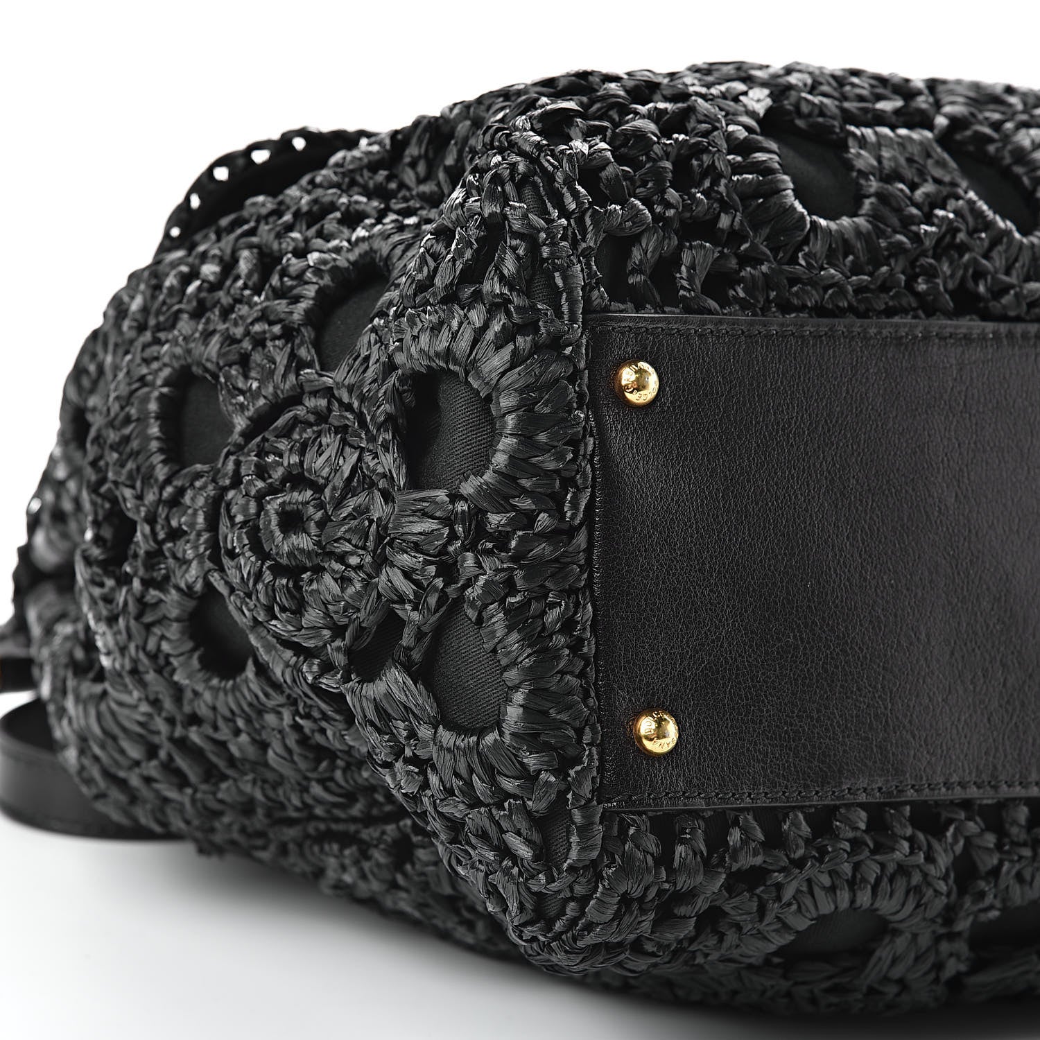 Dolce & Gabbana Calfskin Straw Crocheted Large Embroidered Laser Cut Miss Sicily Satchel Black 9 of 12