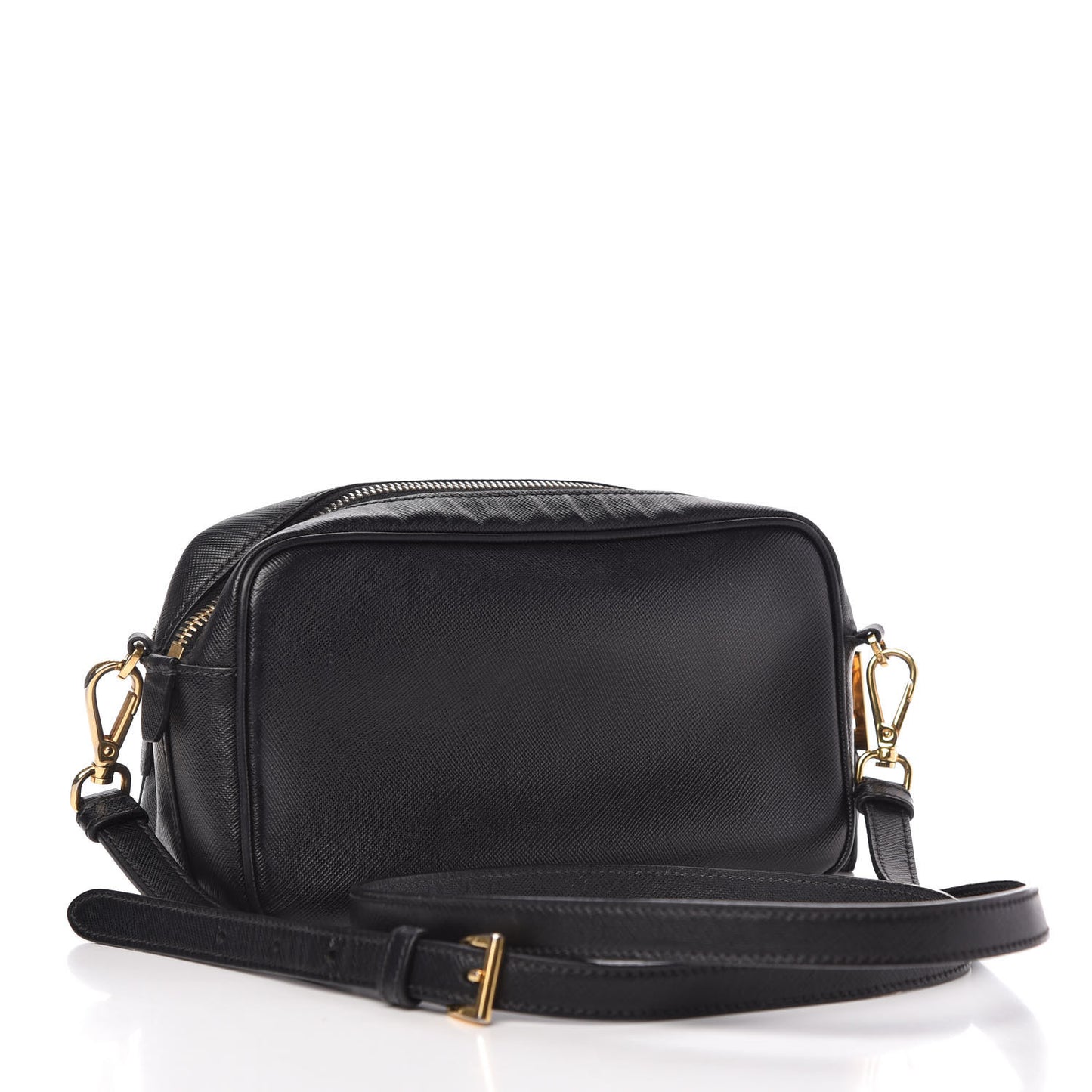 Saffiano Lux Camera Case Crossbody Bag Black