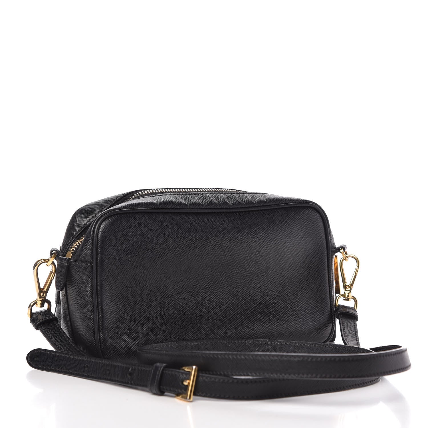 Prada Saffiano Lux Camera Case Crossbody Bag Black 3 of 10