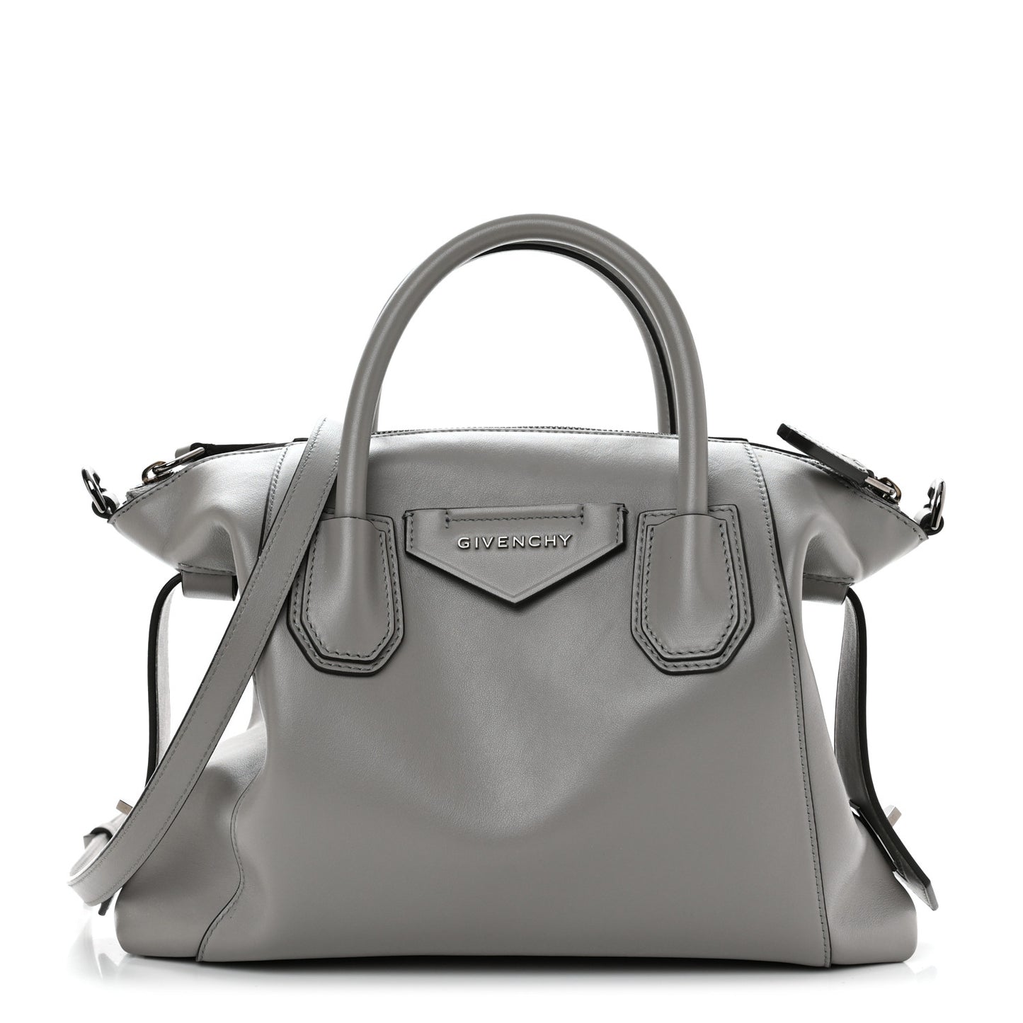 Calfskin Small Soft Antigona Pearl Grey