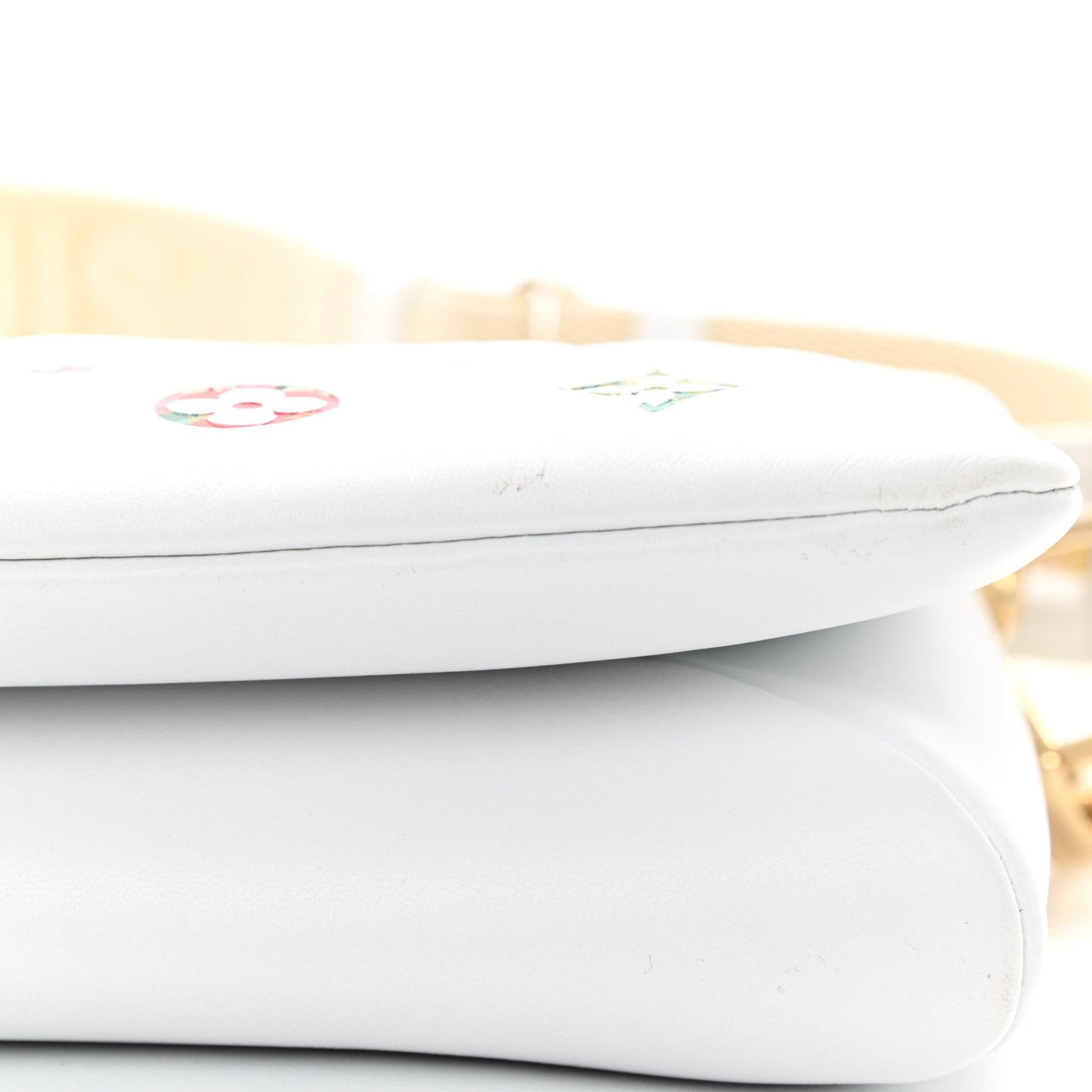 Lambskin Embossed Monogram LV Garden Coussin PM Cream