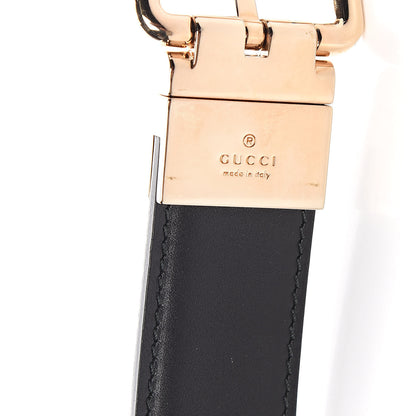 Gucci Selleria Calfskin GG Supreme Monogram Reversible 30mm Belt 95 38 Black Beige Ebony 6 of 6