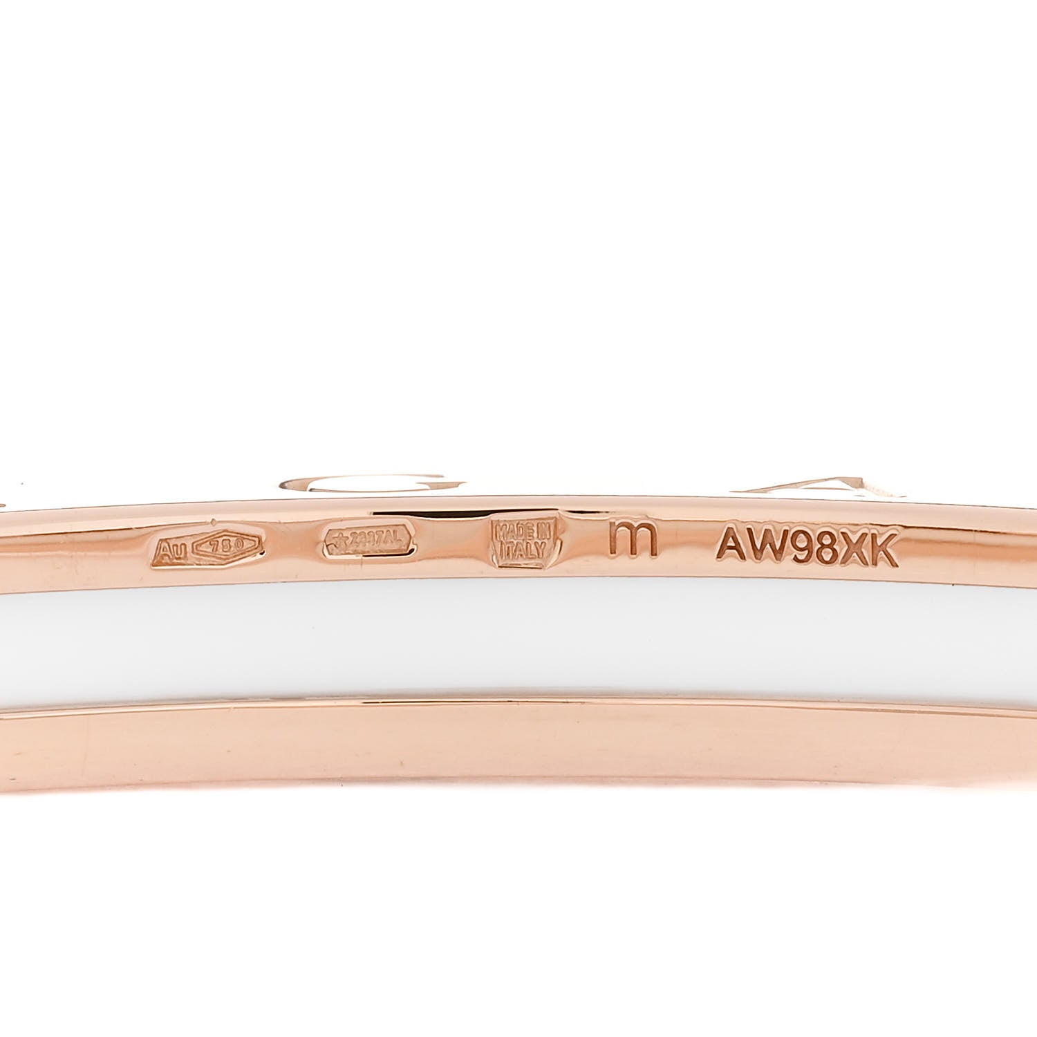 Bulgari 18K Rose Gold White Ceramic B.Zero1 Bangle Bracelet M 3 of 3