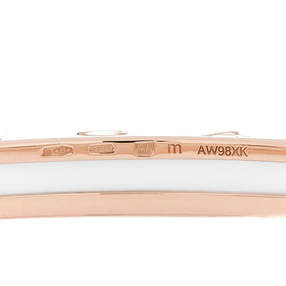 Bulgari 18K Rose Gold White Ceramic B.Zero1 Bangle Bracelet M 3 of 3