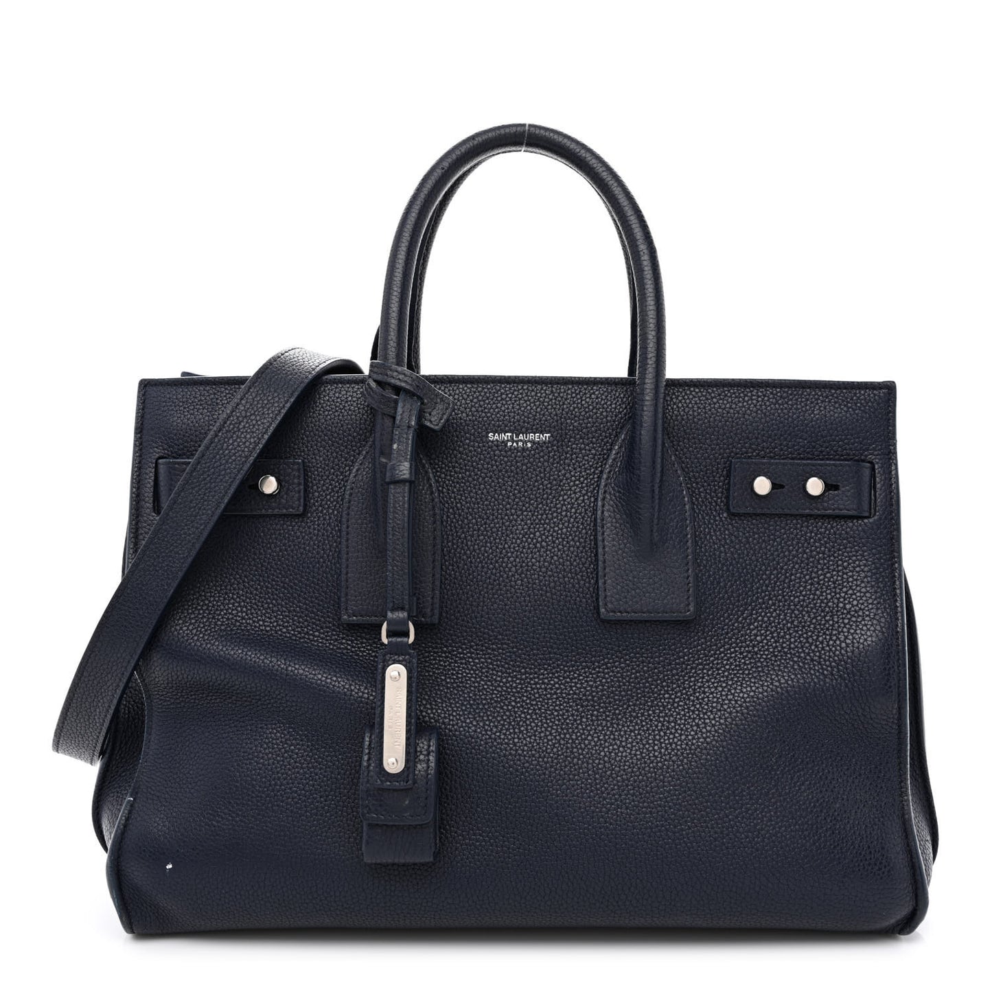 Grained Calfskin Small Supple Sac De Jour Navy