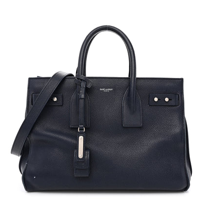Saint Laurent Grained Calfskin Small Supple Sac De Jour Navy 1 of 16