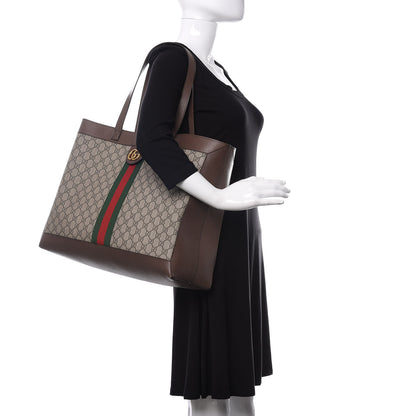 Gucci GG Supreme Monogram Web Ophidia Tote Brown 2 of 11