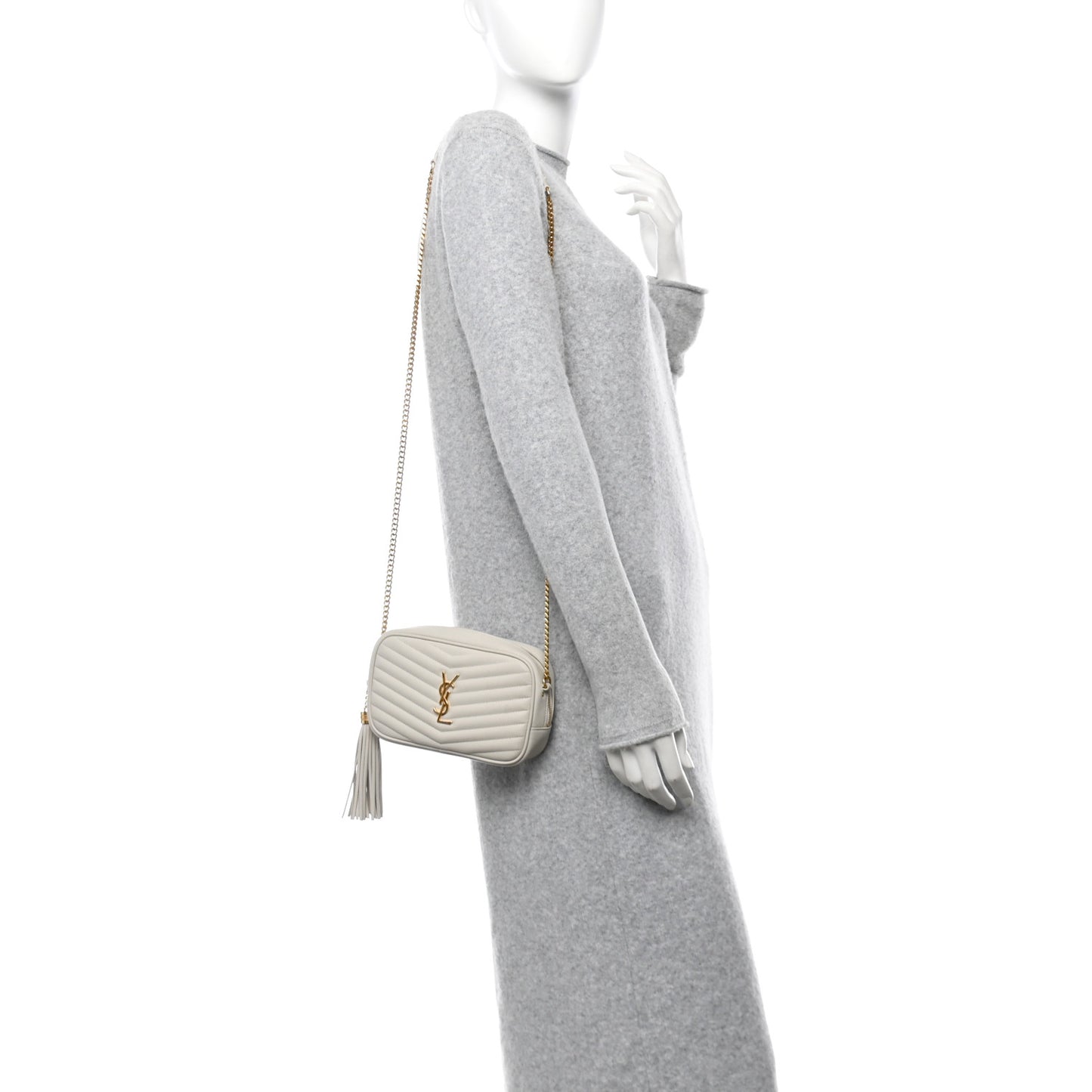 Grain De Poudre Matelasse Monogram Mini Lou Camera Bag Crema Soft