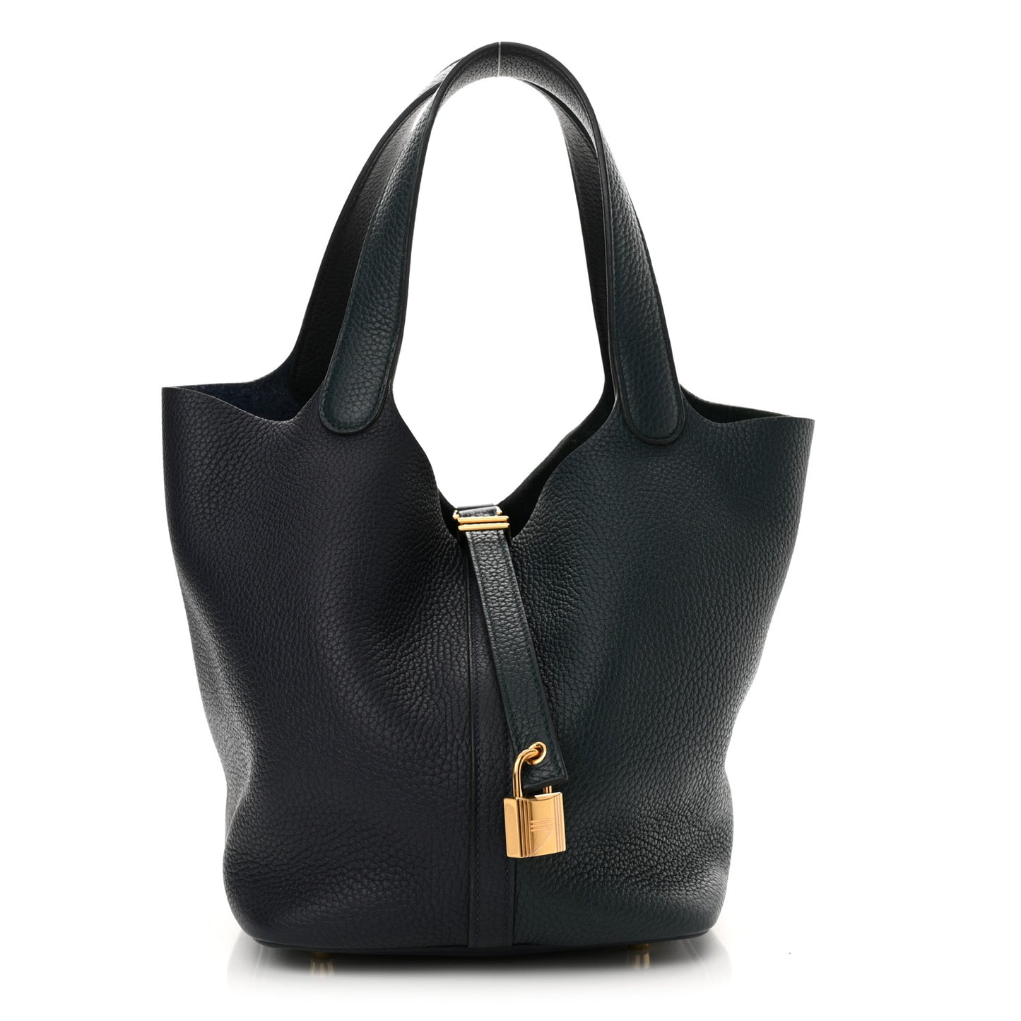 Taurillon Clemence Casaque Picotin Lock 22 MM Vert Cypres Bleu Nuit Black