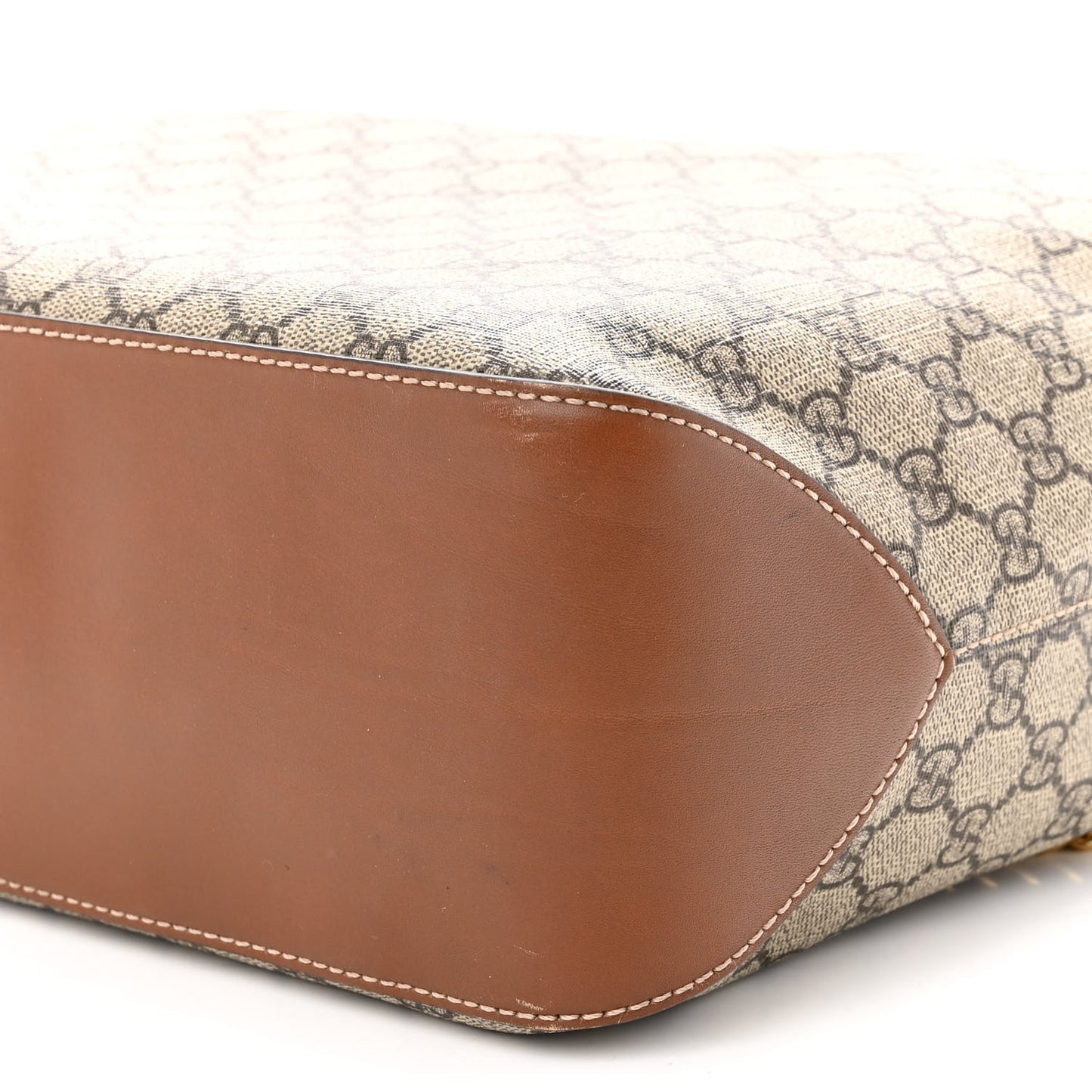 GG Supreme Monogram Large Linea A Hobo Light Brown