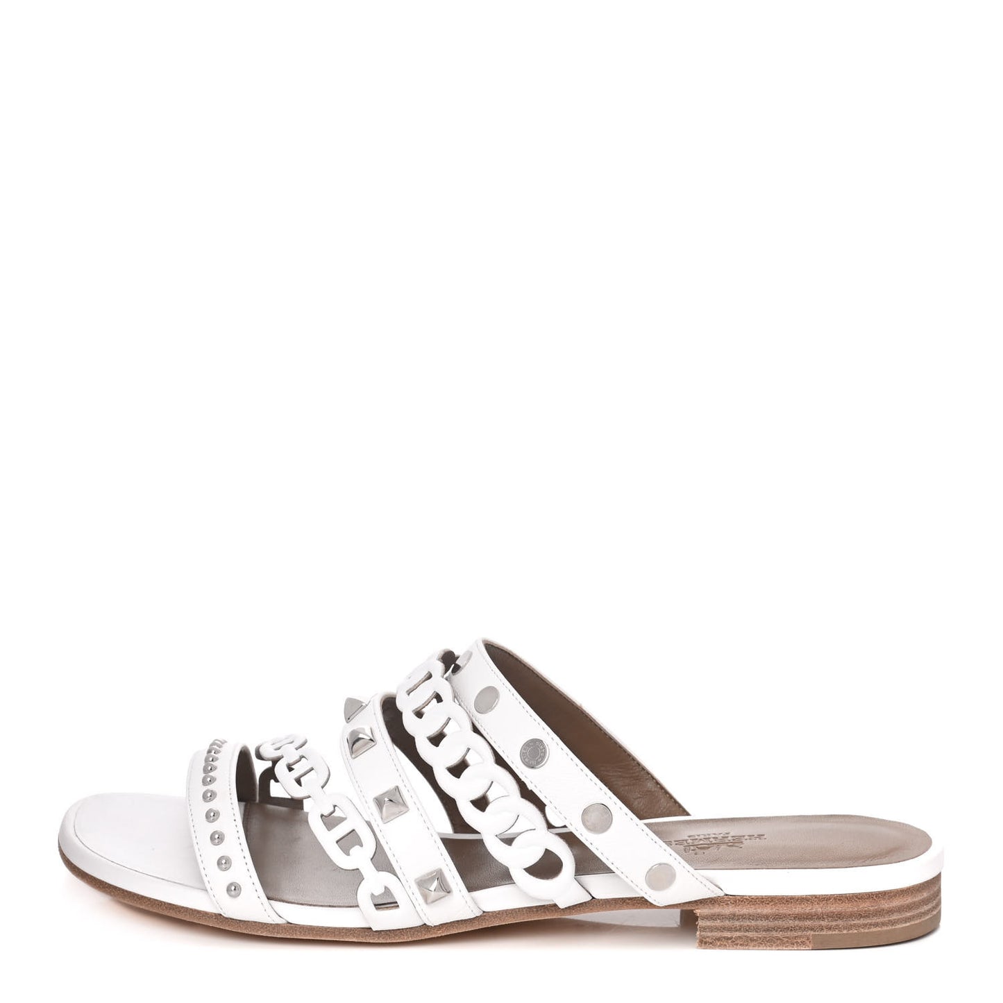 Nappa Amalfi Sandals 38 White Gris Argente