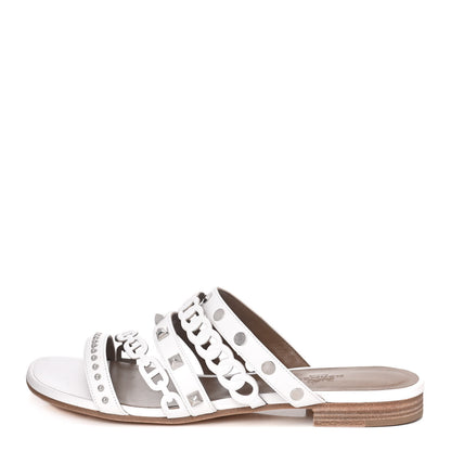Hermes Nappa Amalfi Sandals 38 White Gris Argente 1 of 15