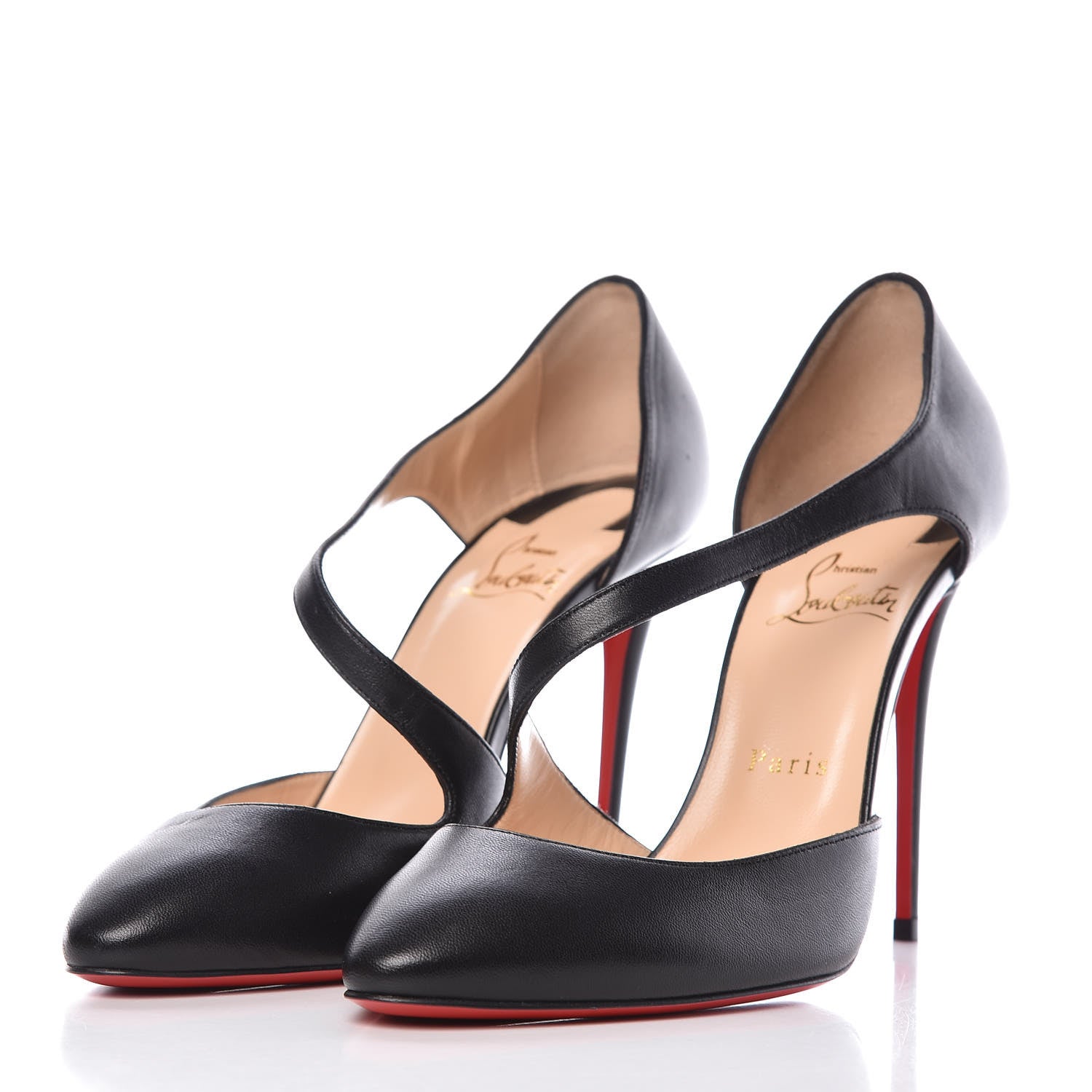 Christian Louboutin Shiny Nappa Catchy One 100 Pumps 38.5 Black 3 of 9