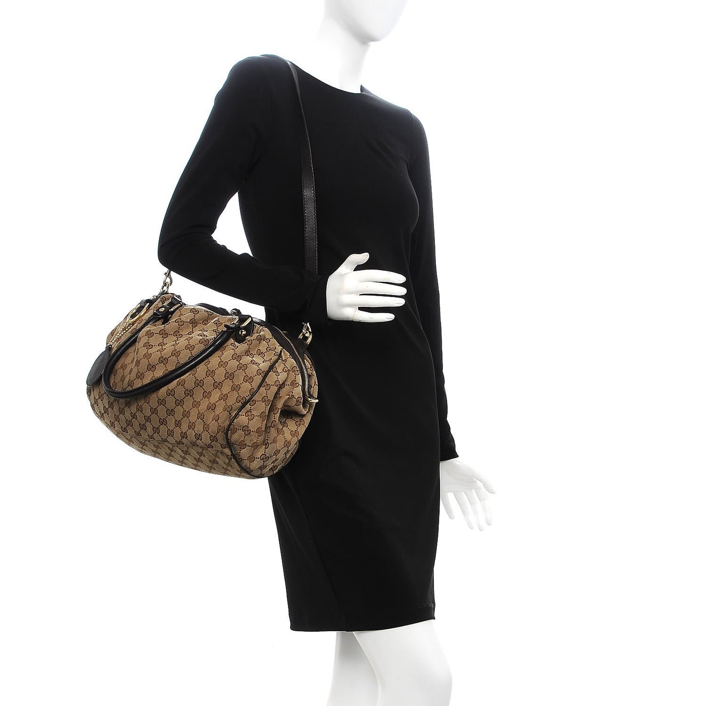 Monogram Medium Sukey Boston Bag Brown