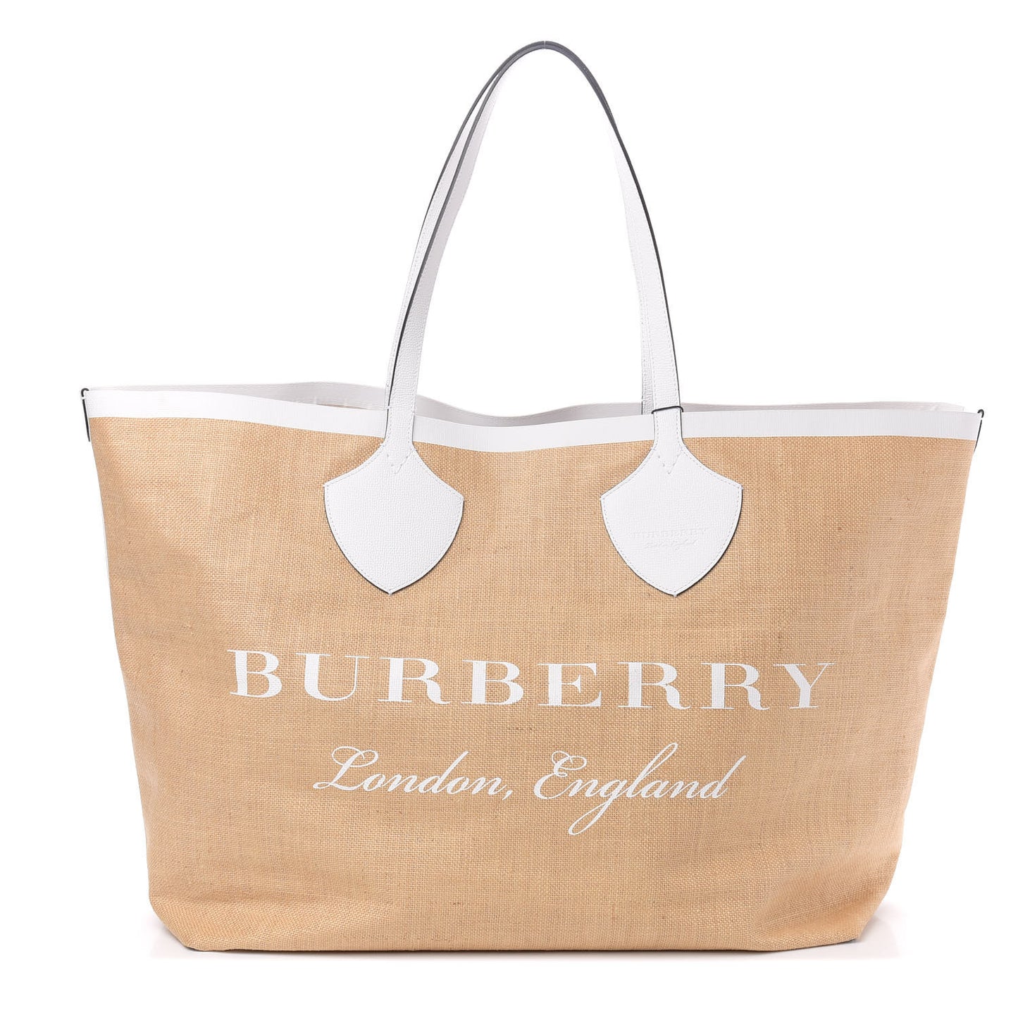 Raffia Logo Print The Giant Reversible Tote Bag Chalk White