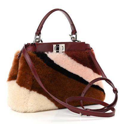 Fendi Shearling Nappa Mini Peekaboo Iconic Satchel Multicolor 2 of 11