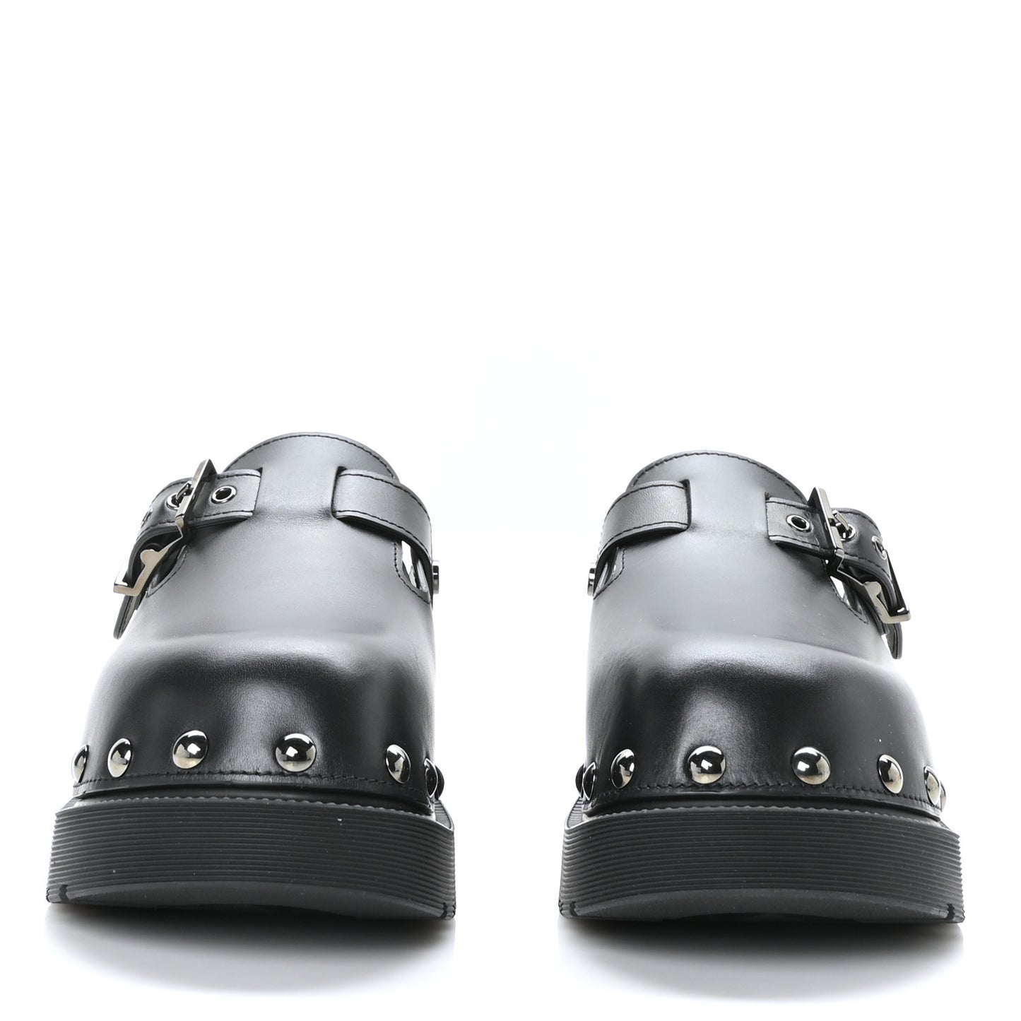 Calfskin Diorquake Buckled Lug Sole 15mm Clogs 37 Black