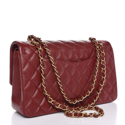 Chanel Caviar Quilted Medium Double Flap Dark Red 4 of 9
