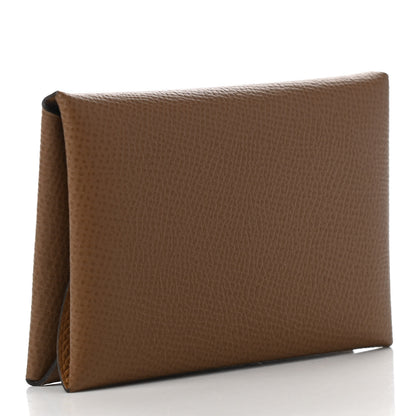Hermes Epsom Verso Calvi Duo Card Case Alezan Biscuit 3 of 8