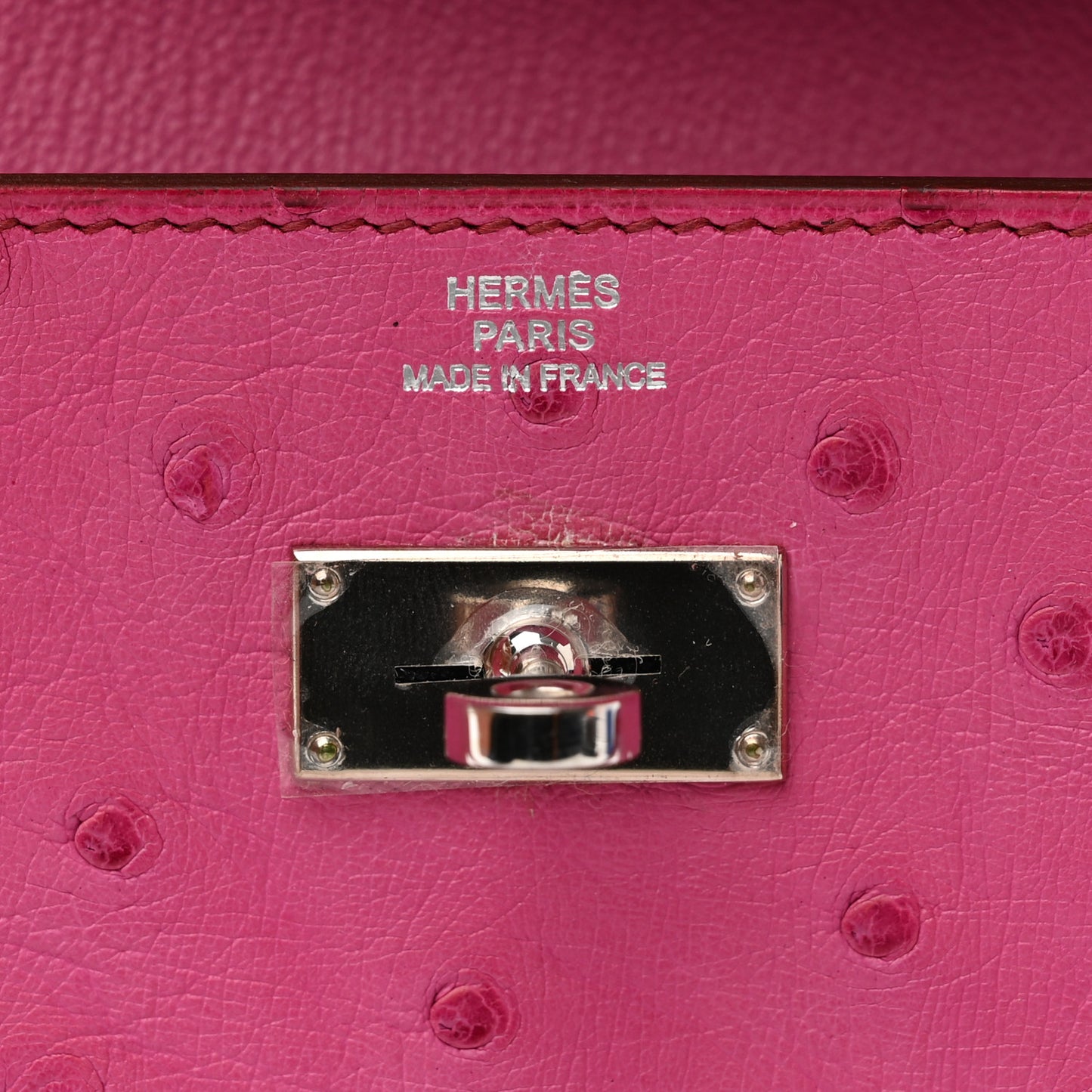 Ostrich Kelly Longue Wallet Fuchsia