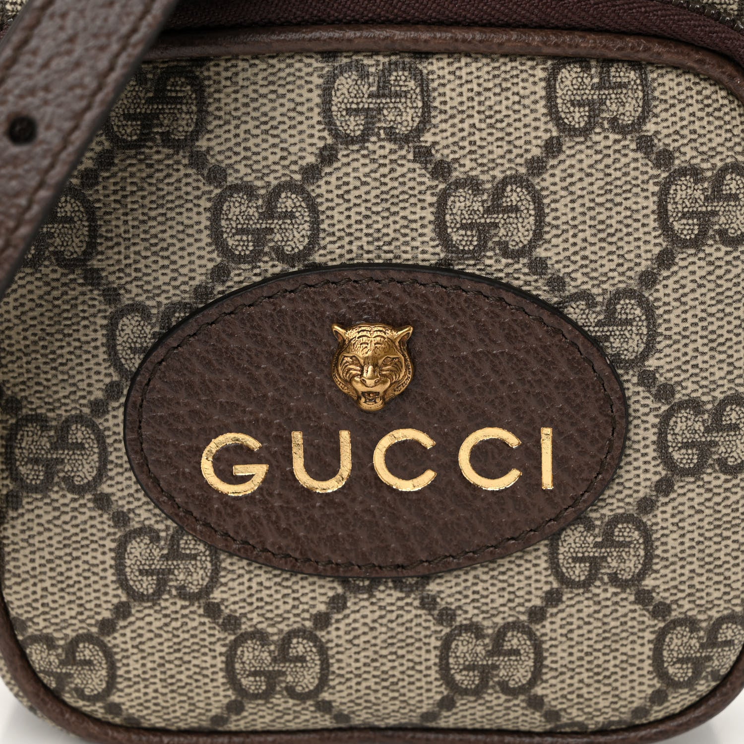 Gucci GG Supreme Monogram Mini Neo Vintage Double Zip Messenger Bag Beige New Acero Crop 9 of 12