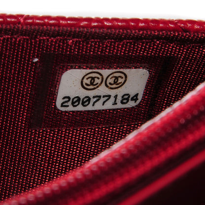 Chanel Caviar Quilted Boy Wallet On Chain WOC Red 9 of 9