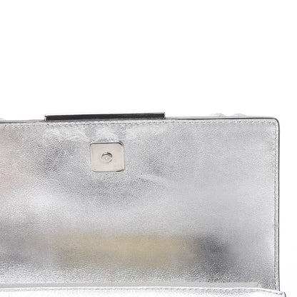 Fendi Vitello Catalan Mirror Flowerland Tube Wallet On Chain Argento 9 of 11