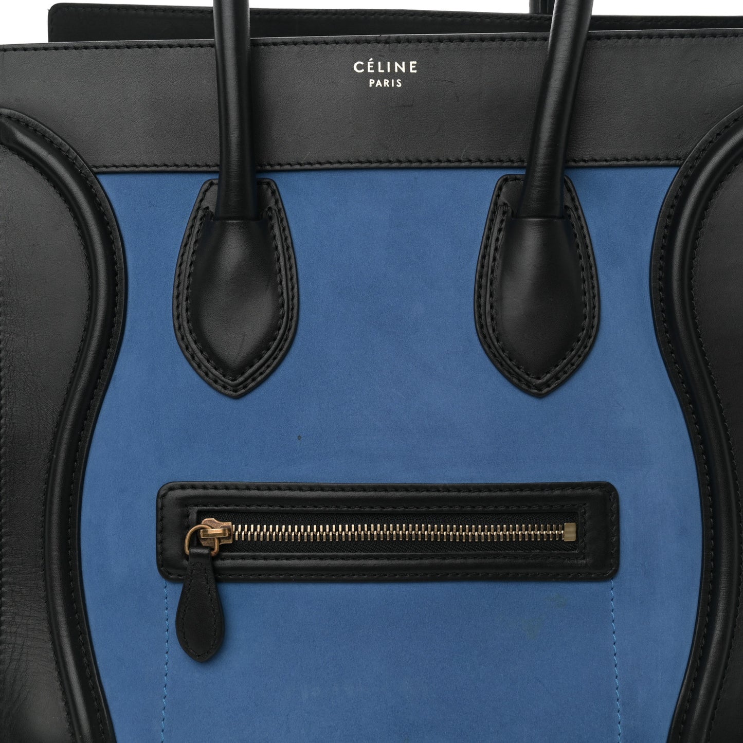 Grained Calfskin Nubuck Mini Tri-Color Luggage Royal Blue