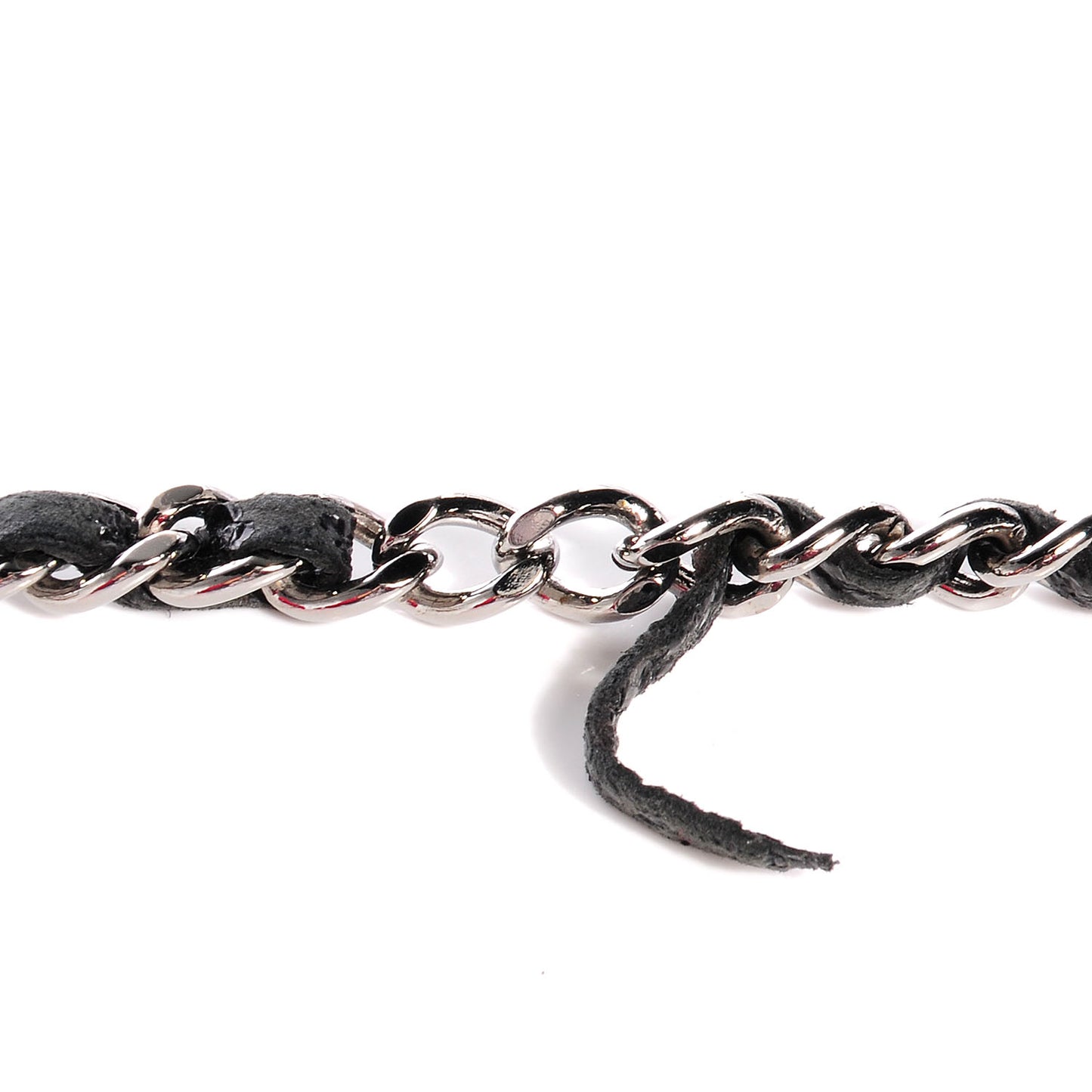 Crackled Calfskin Wallet on Chain WOC Black