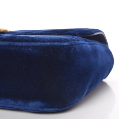 Gucci Velvet Matelasse Medium GG Marmont Shoulder Bag Cobalt Blue 9 of 9