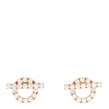 Hermes 18K Rose Gold Diamond Finesse Earrings 1 of 5