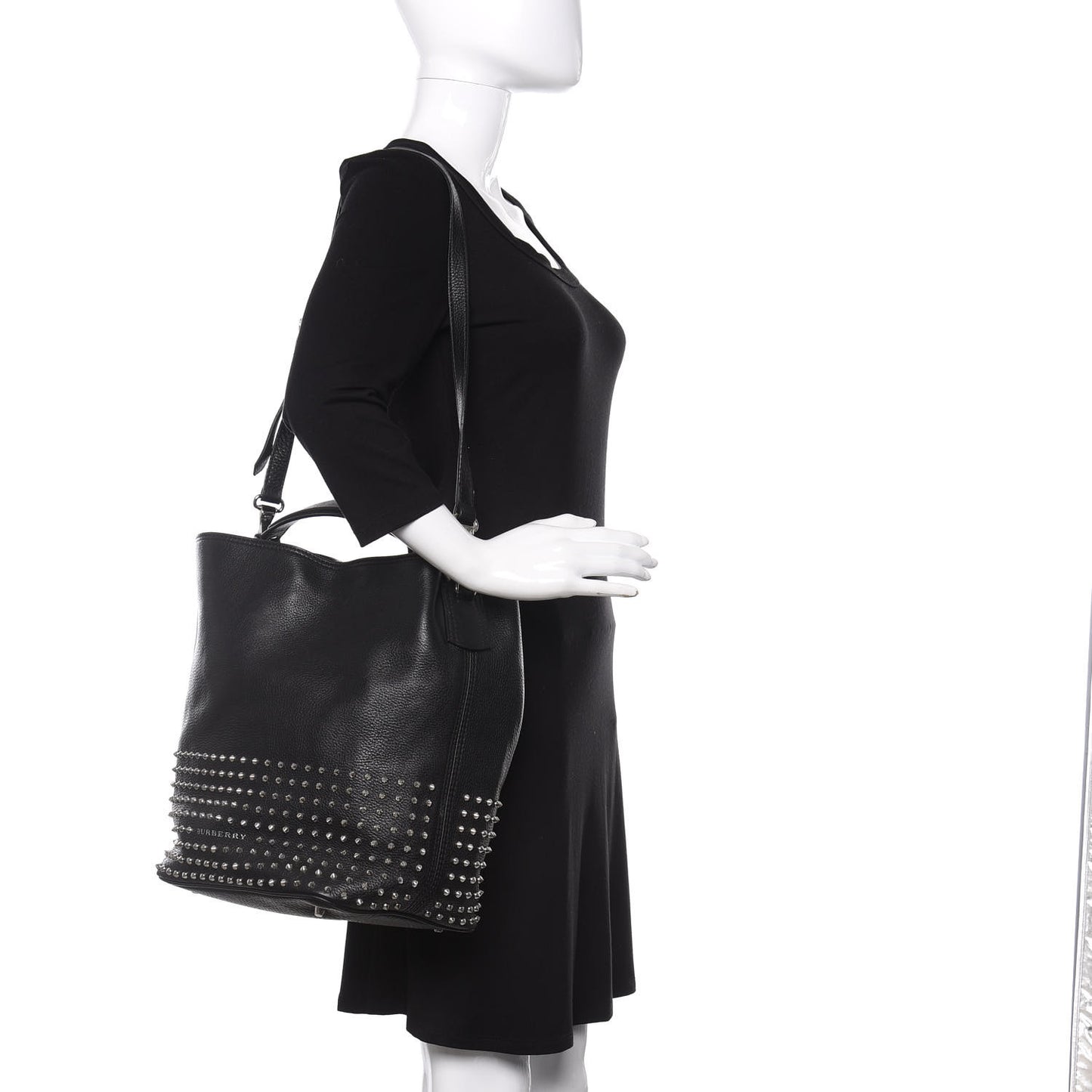 Calfskin Studded Medium Susanna Hobo Black