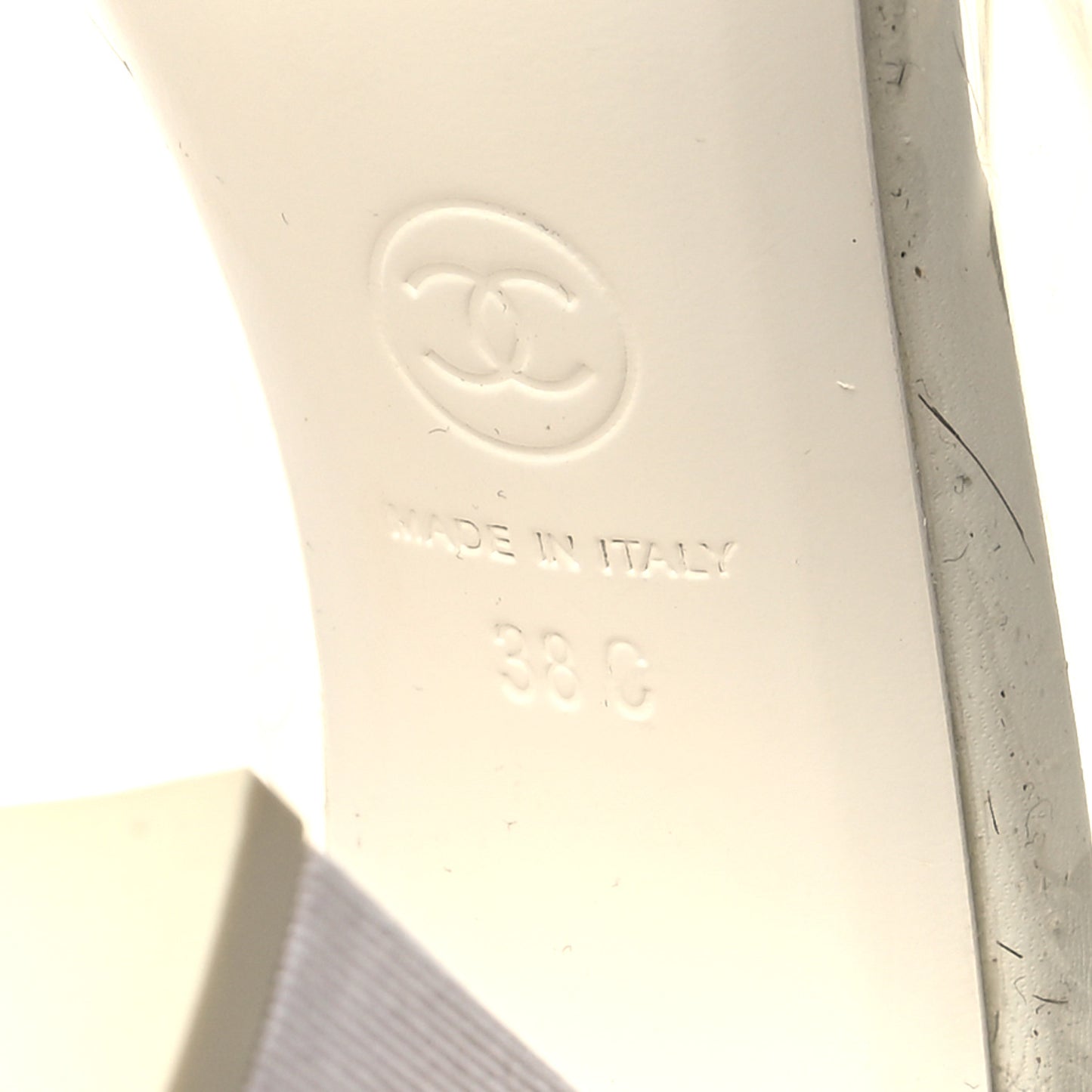 PVC Grosgrain High Boots 38 Transparent White
