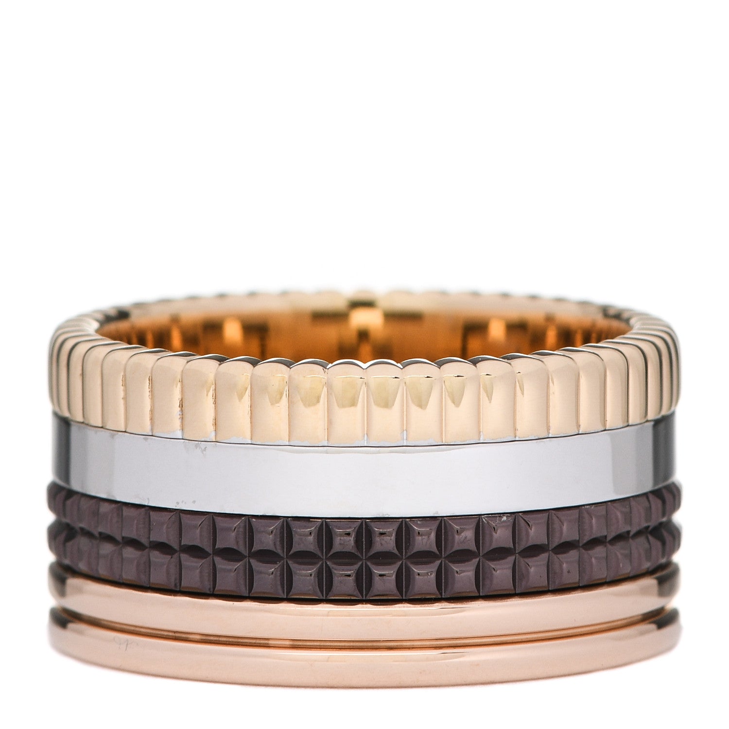 Boucheron 18K Pink Yellow White Gold PVD Large Quatre Classique Ring 59 8.75 1 of 8
