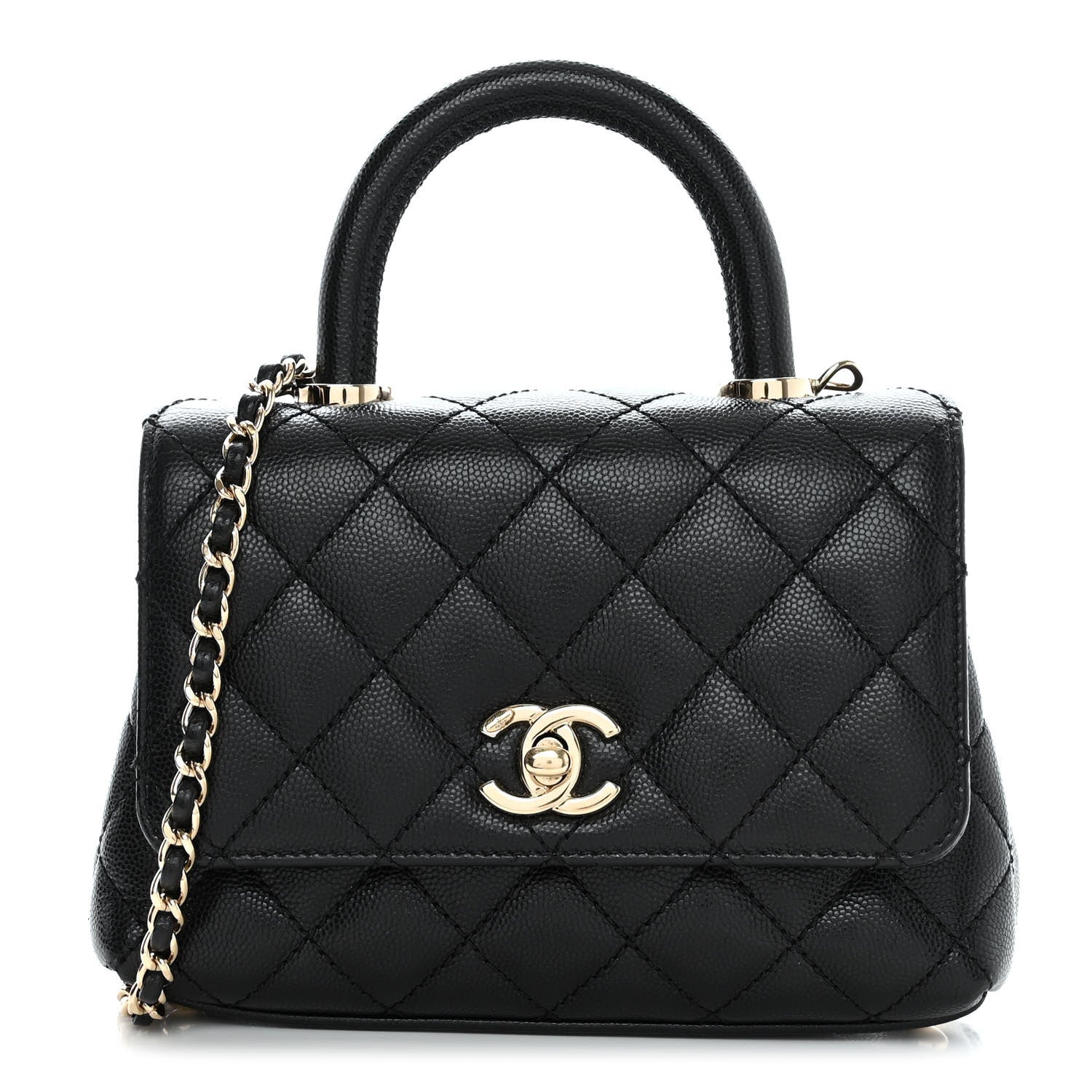 Chanel Caviar Quilted Extra Mini Coco Handle Flap Black 1 of 14