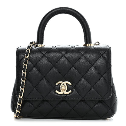 Chanel Caviar Quilted Extra Mini Coco Handle Flap Black 1 of 14