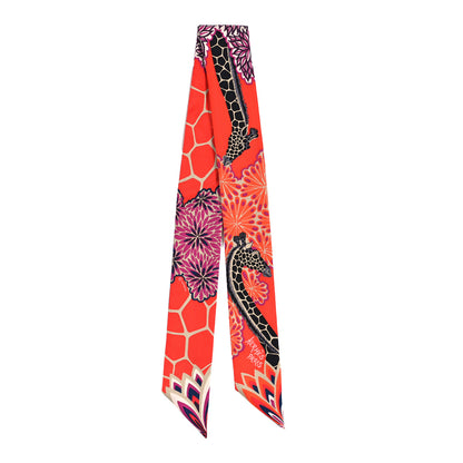 Hermes Silk The Three Graces Twilly Vermillion Fuchsia 2 of 4