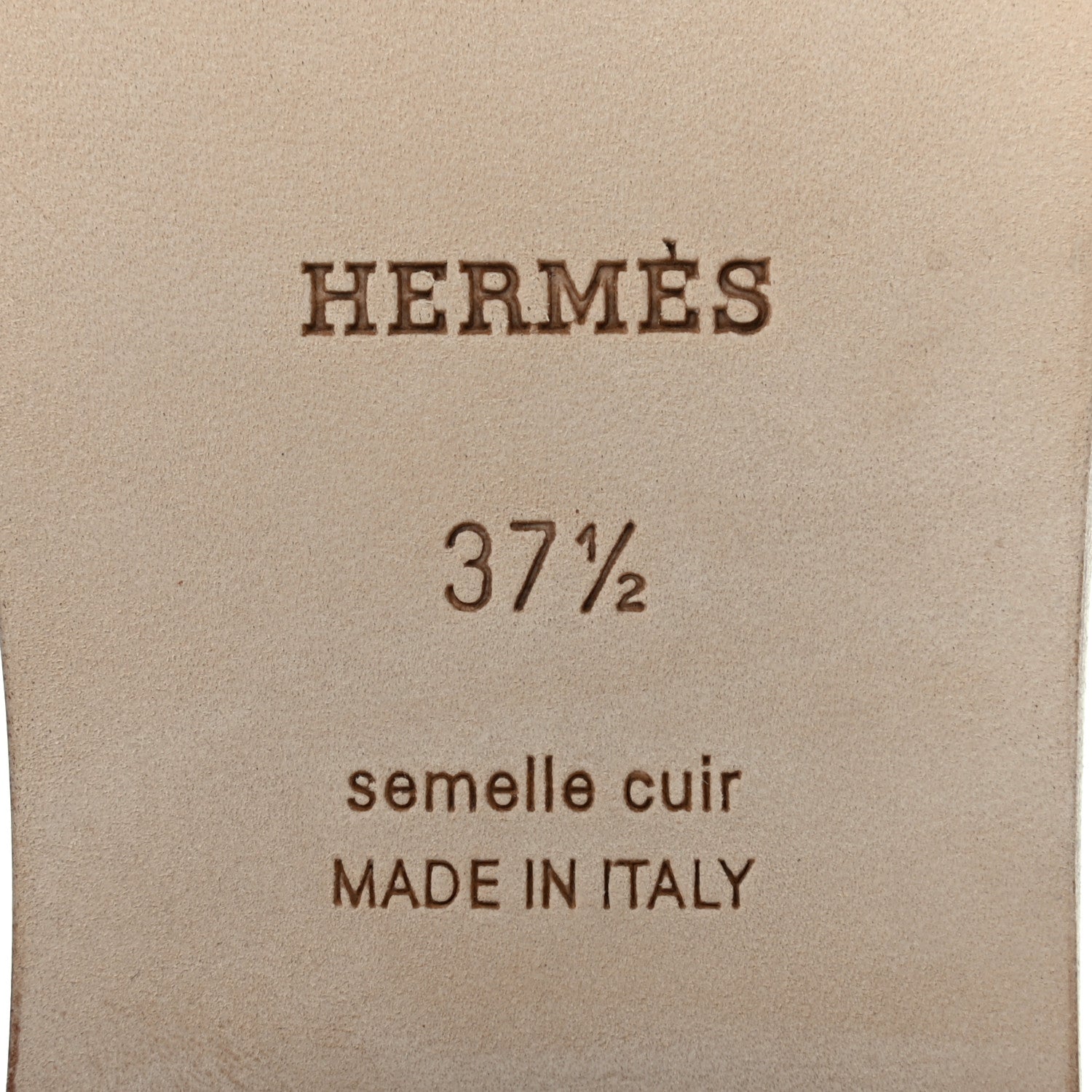 Hermes Box Calfskin Oran Sandals 37.5 Gold 6 of 8