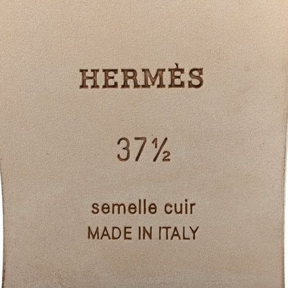 Hermes Box Calfskin Oran Sandals 37.5 Gold 6 of 8