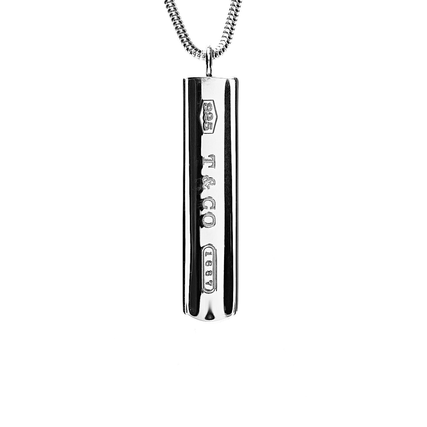 Sterling Silver 1837 Bar Pendant Necklace
