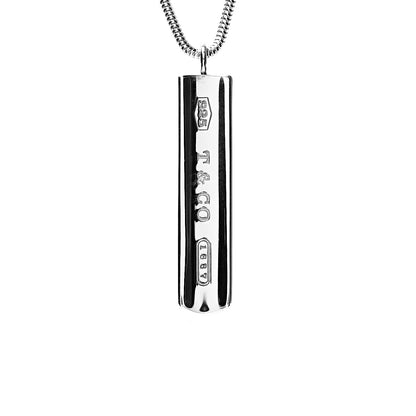 Tiffany Sterling Silver 1837 Bar Pendant Necklace 3 of 5