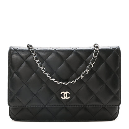 Chanel Lambskin Quilted Wallet On Chain WOC Black 1 of 11